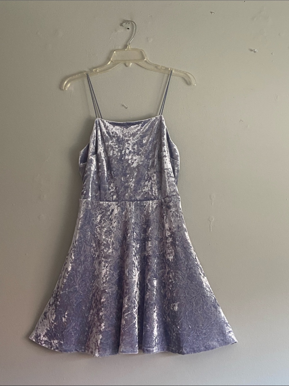 wild fable Lavender Crushed Velvet Spaghetti-Strap Dress Size M